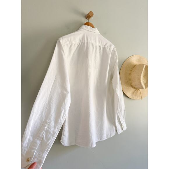 J.Crew | NWT Men's Linen-cotton blend twill workshirt in White | Sz M - Picture 11 of 11